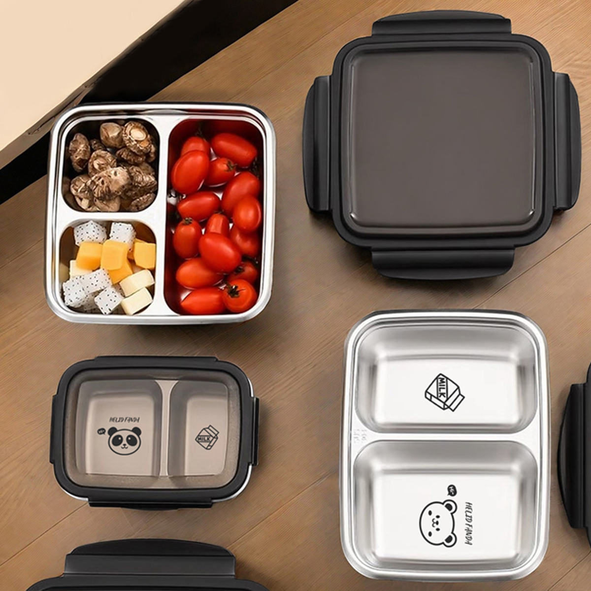 Meal Prep Bowl - WORTHBUY 2/3 Grids 304 Stainless Steel
