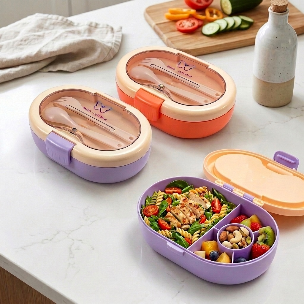 Meal Prep Or Prep Meal - Leakproof Plastic Bento Lunch Box with