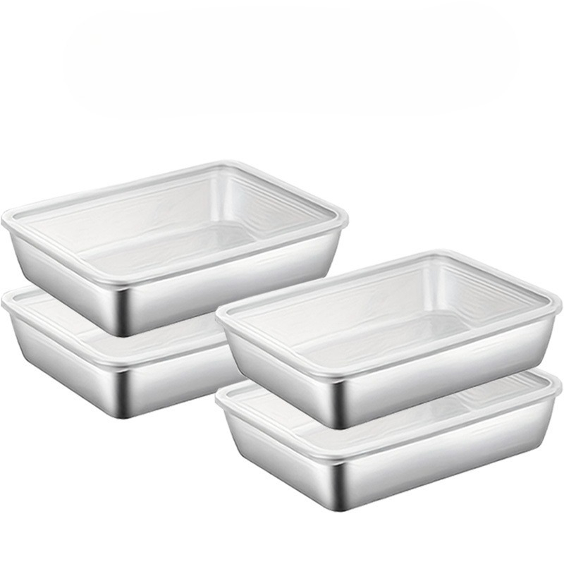 Meal Prep Kitchen - 4pcs Stainless Steel Food Storage Container