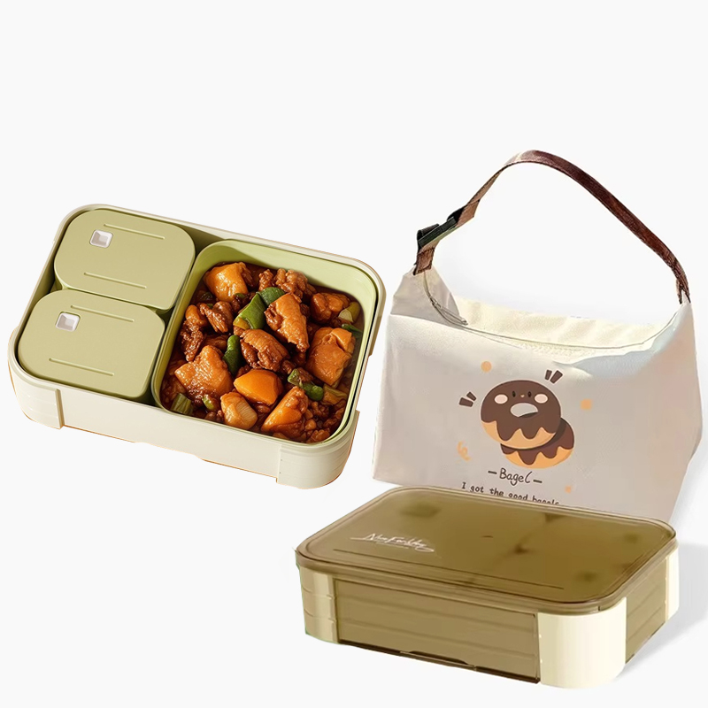 Meal Prep Or Prep Meal - Multi-Compartment Bento Lunch Box Set Leak-Proof