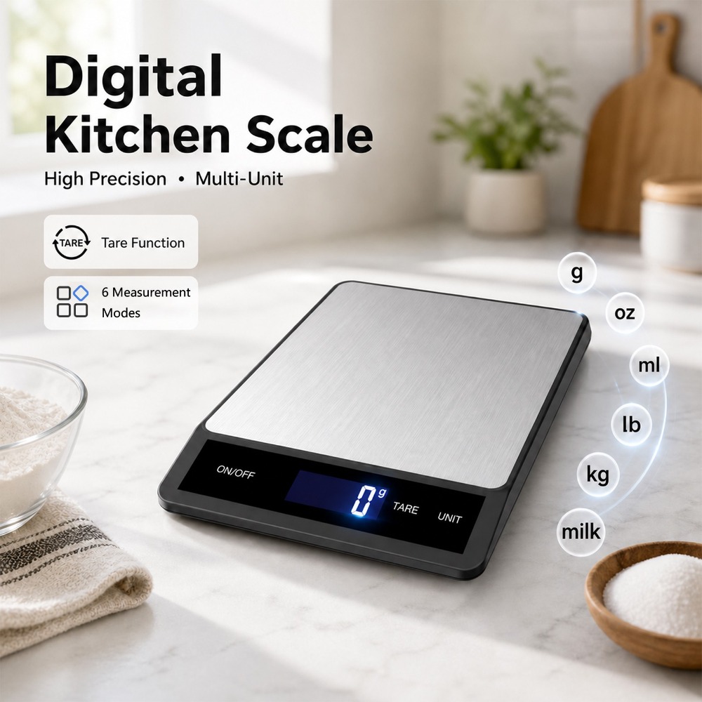 Meal Prep Kitchen - Waterproof Digital Kitchen Scale 10kg 1g