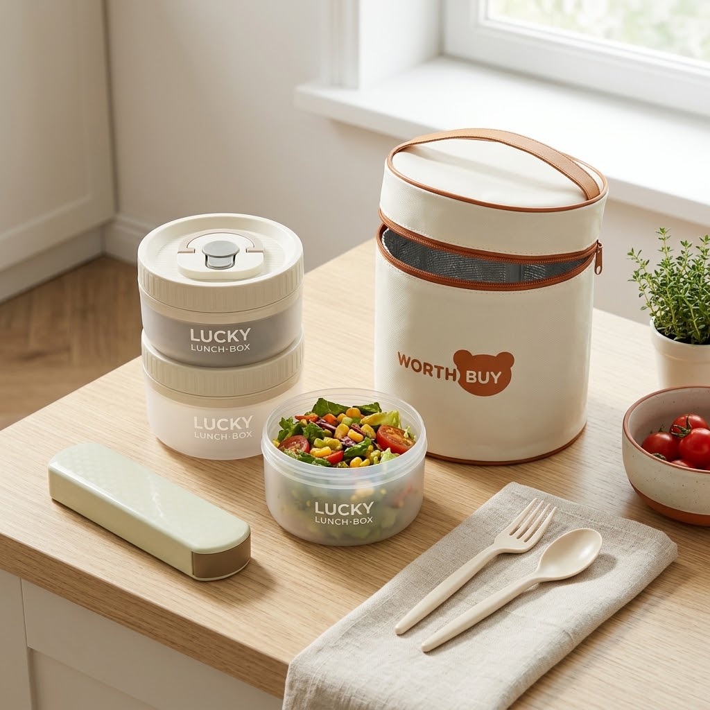 Meal Prep Or Prep Meal - Round Bento Box Microwavable Plastic Lunch