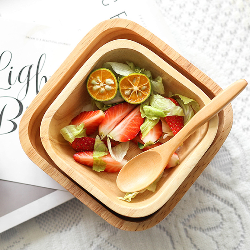1Pc Square Wood Bowl 4 Size Fr - Meal Prep Bowl recension och pris