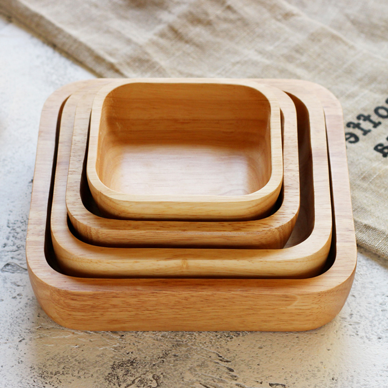 1Pc Square Wood Bowl 4 Size Fr - Meal Prep Bowl recension och pris