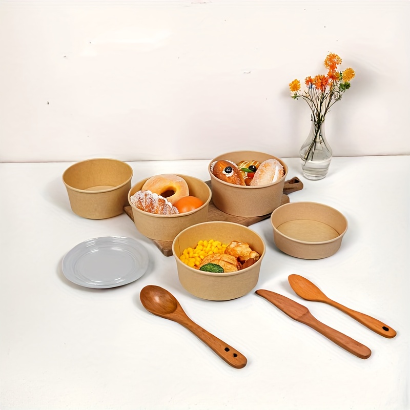 15/30PCS Kraft Paper Bowls Dis - Meal Prep Bowl recension och pris