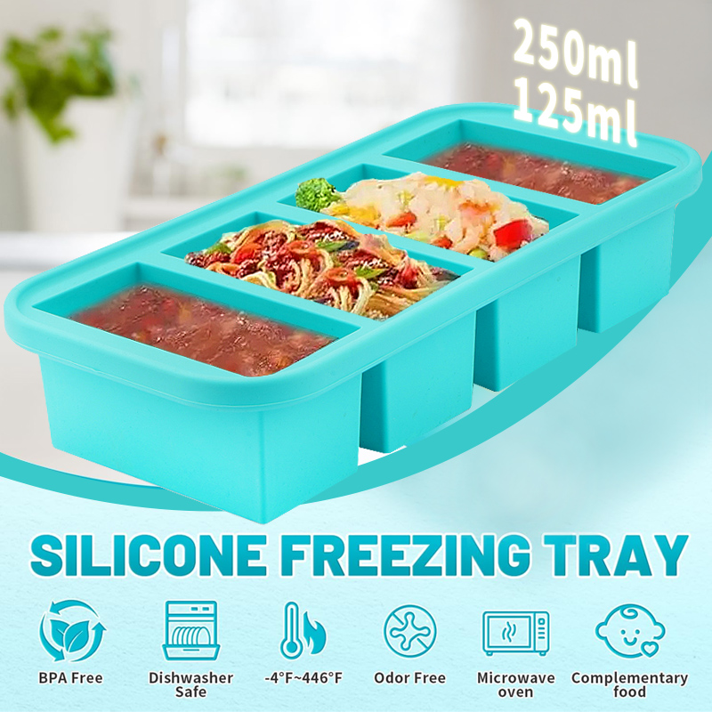 4 Covered Silicone Freezer Mol - Meal Prep Template recension och pris