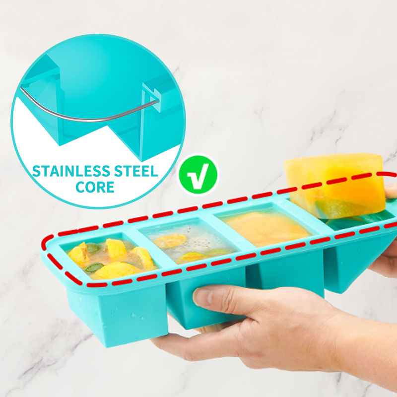 4 Covered Silicone Freezer Mol - Meal Prep Template recension och pris