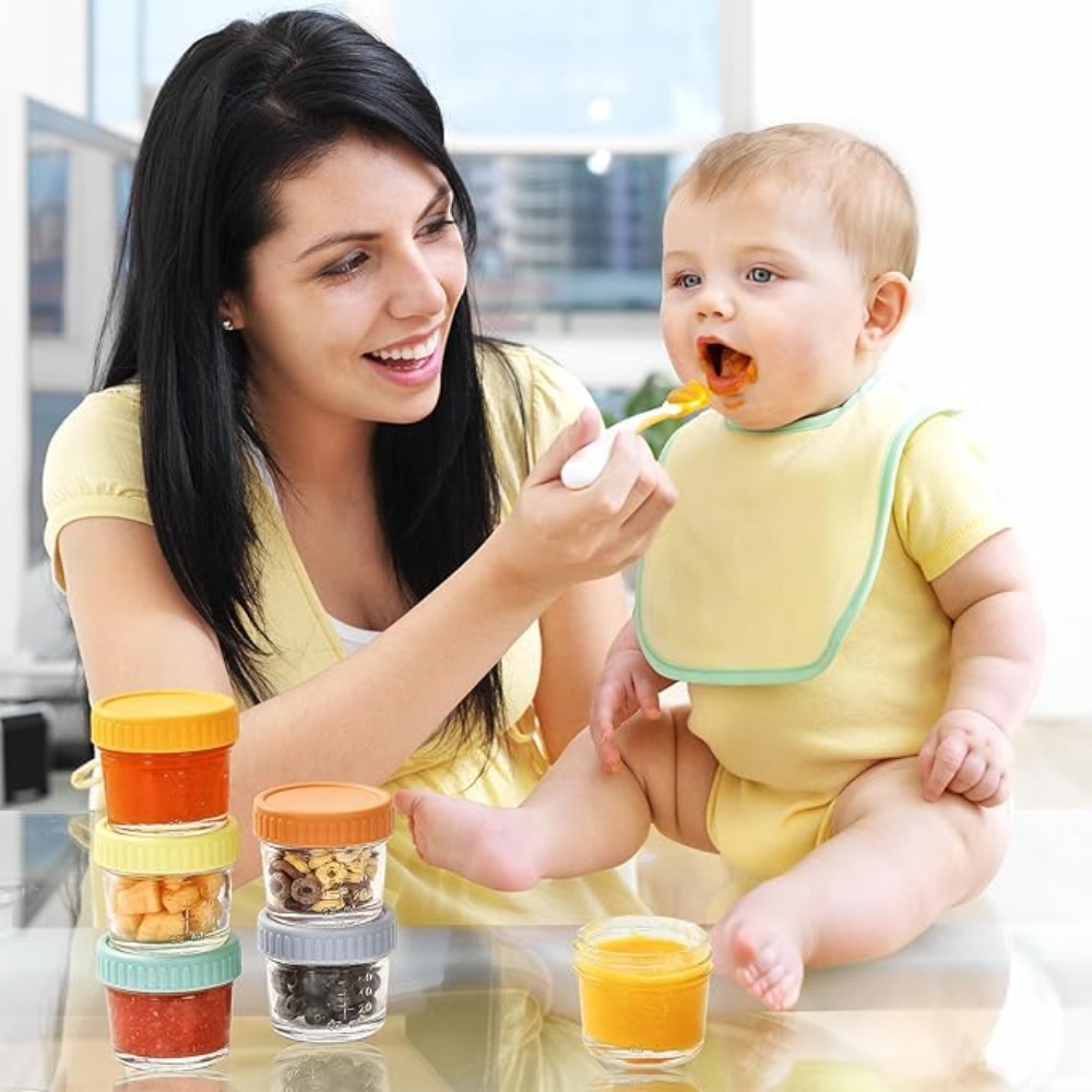 6pcs Glass Baby Food Jar Reusa - Sauce Dipping Cup recension och pris