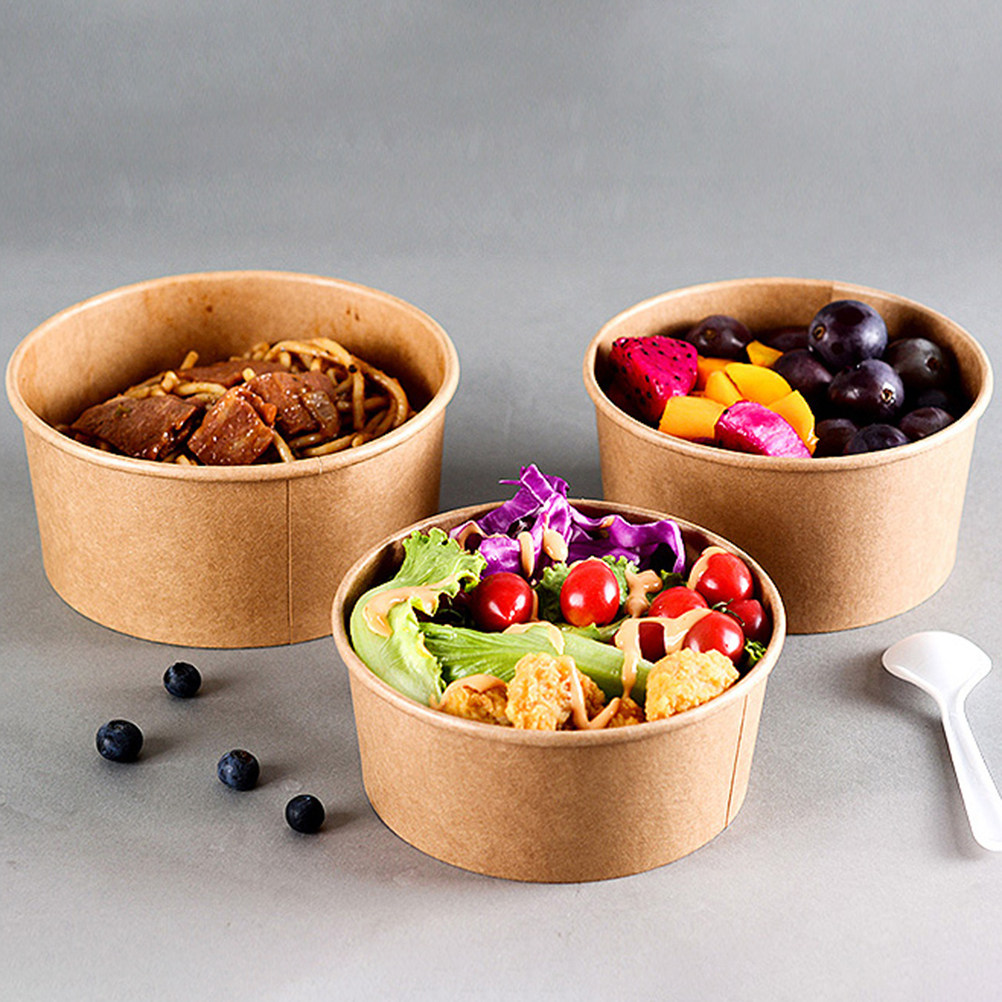 50Pcs Kraft Paper Food Contain - Meal Prep Bowl recension och pris