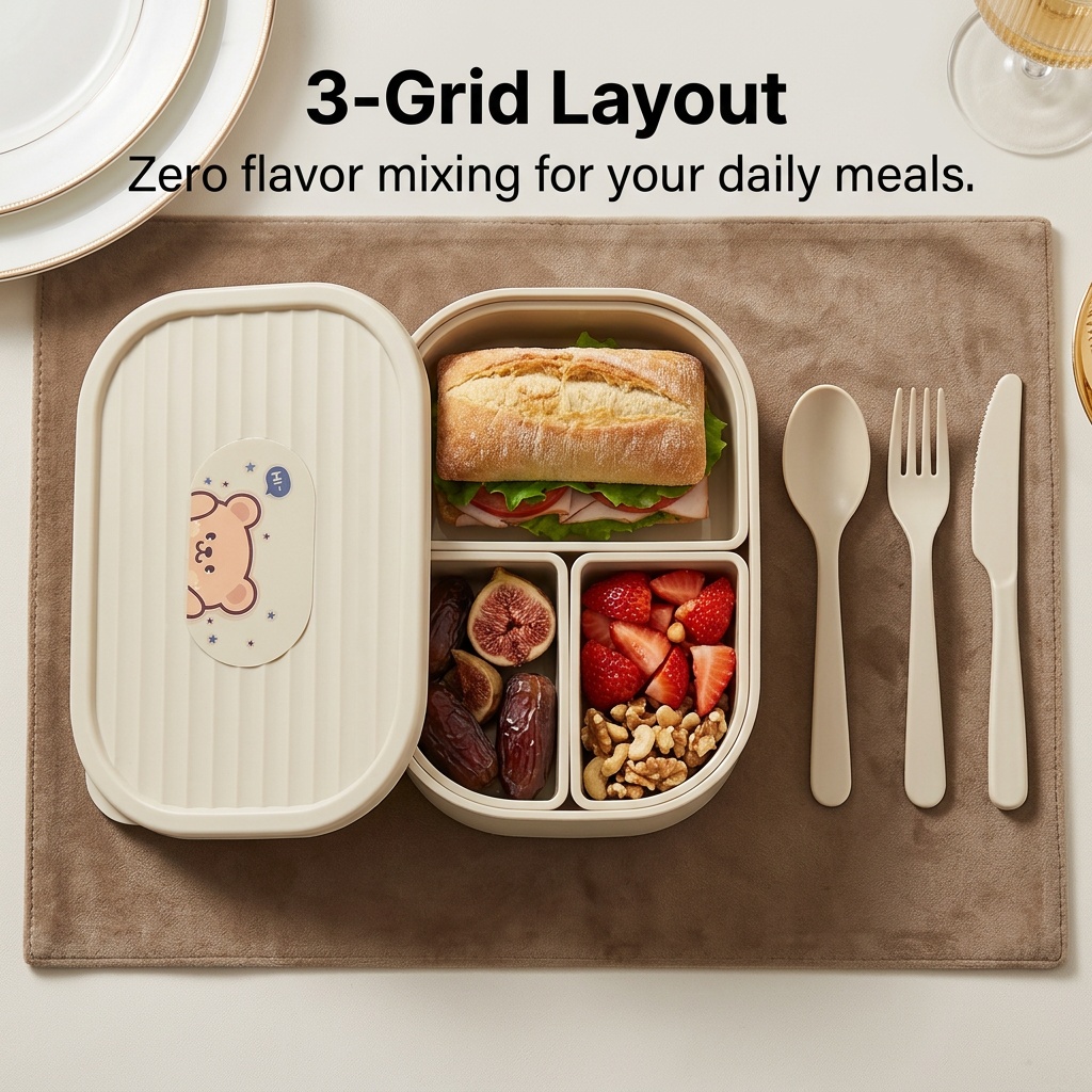 Kawaii Kids Bento Box Plastic  - Meal Prep Or Prep Meal recension och pris