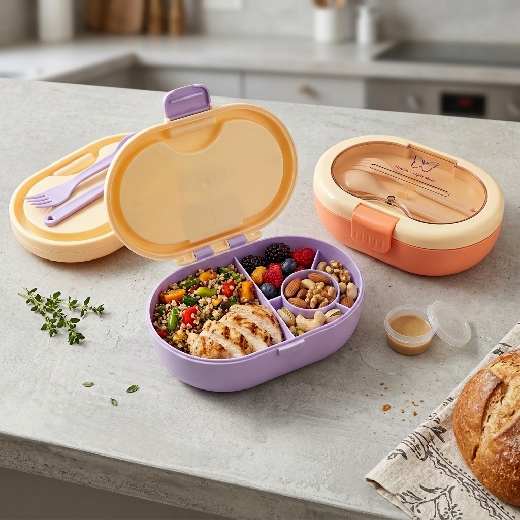 Leakproof Plastic Bento Lunch  - Meal Prep Or Prep Meal recension och pris