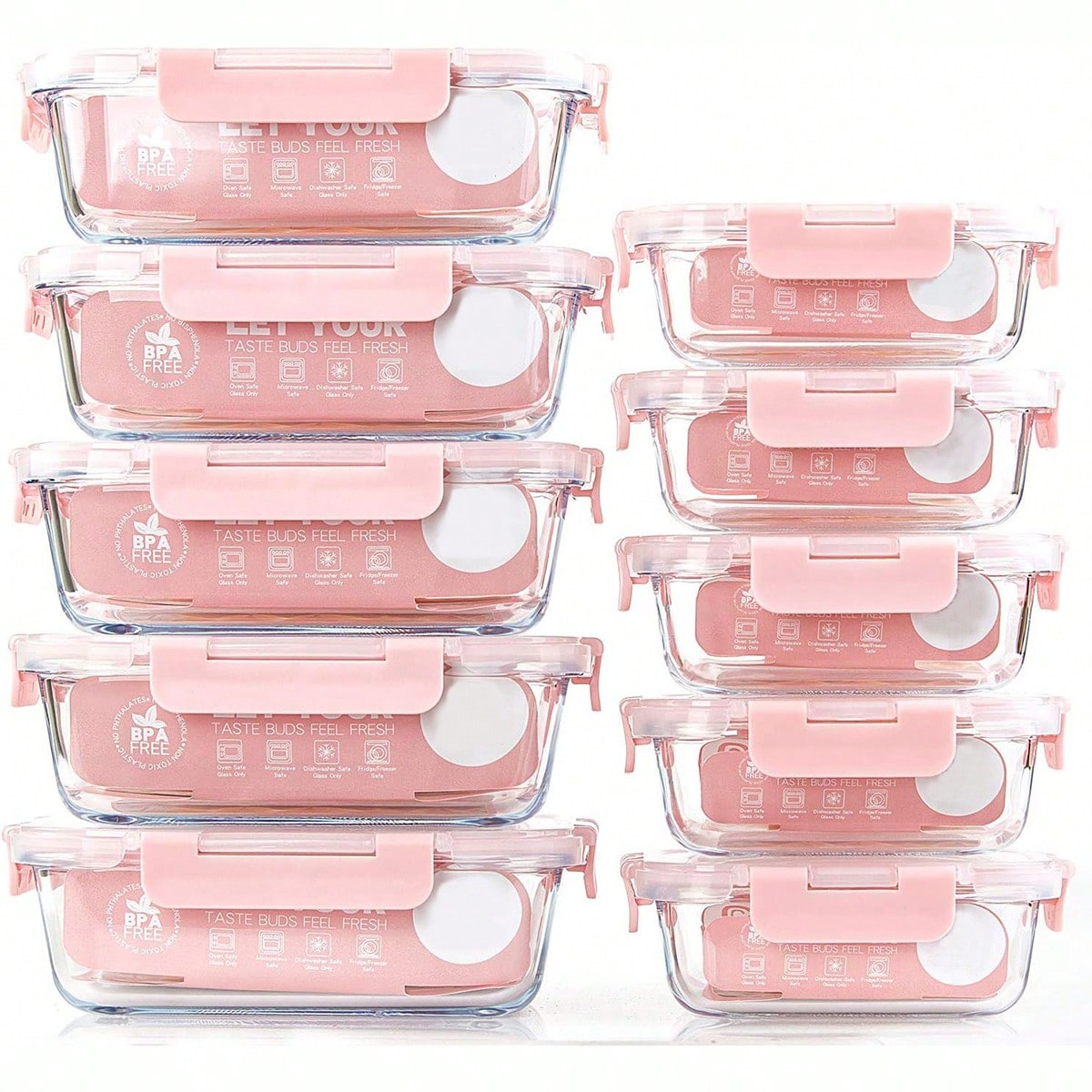 10 Pack Glass Meal Prep Contai - Meal Prep Kitchen recension och pris