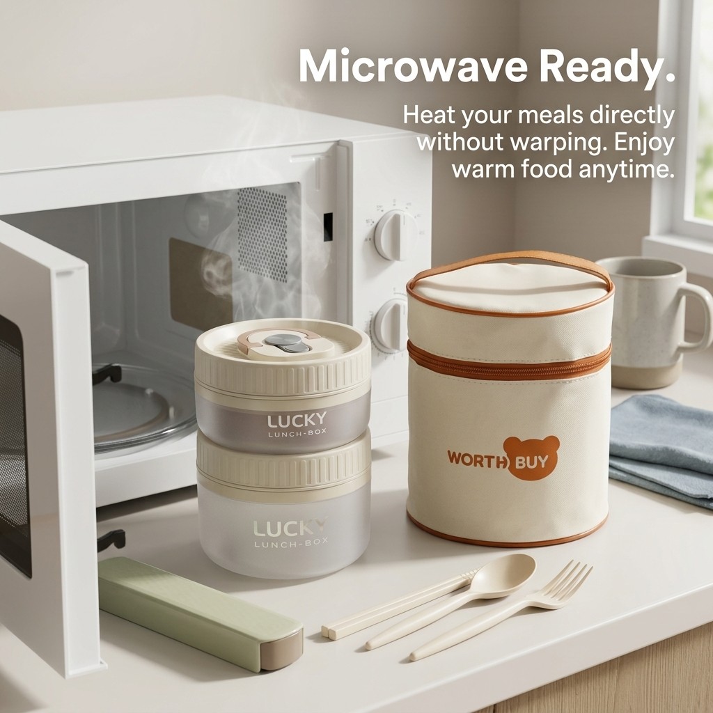 Round Bento Box Microwavable P - Meal Prep Or Prep Meal recension och pris